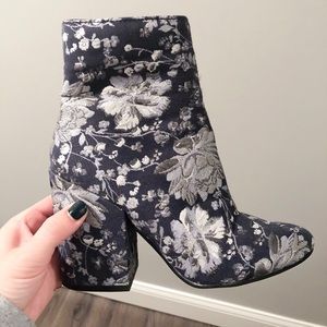 Target Merona Blue Floral Patterned Booties